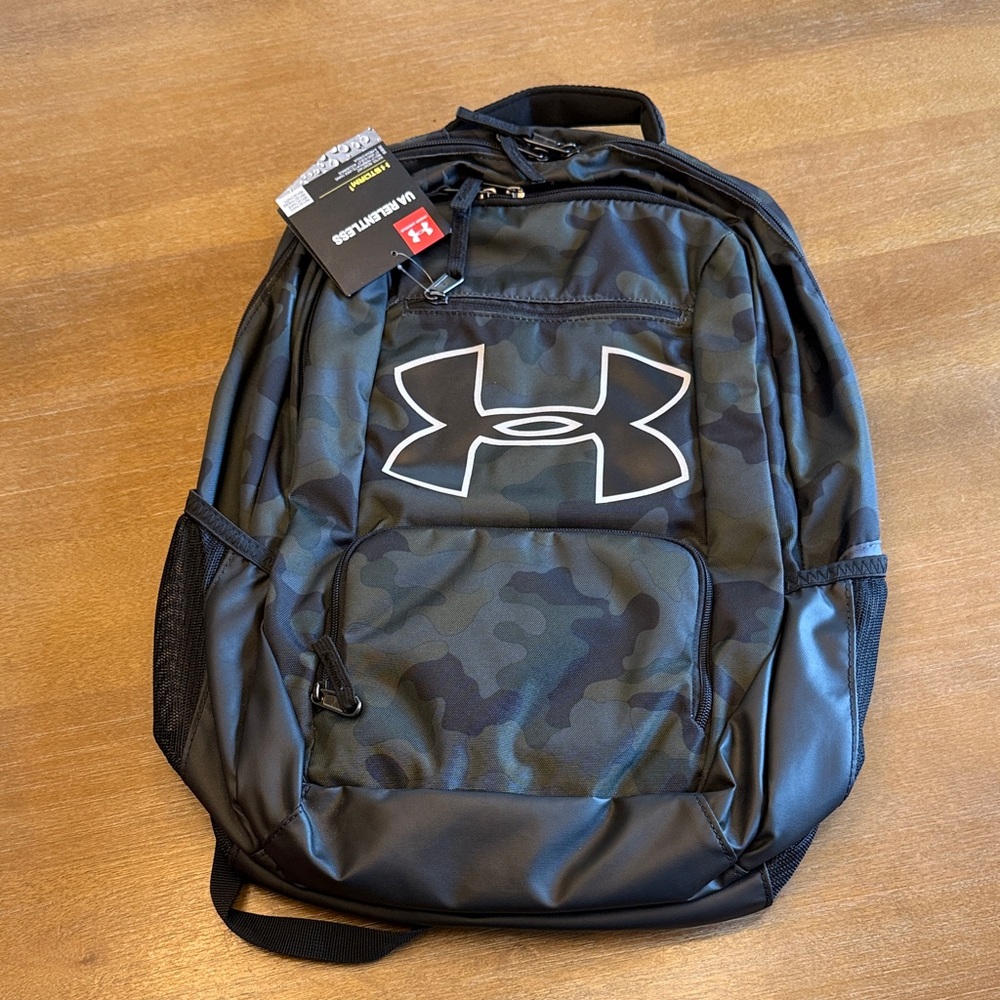Under Armour Black and Green Camo Backpack